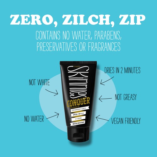 Skinnies SPF 50+ Sunscreen Sungel Conquer, Vegan thumbnail 3