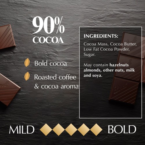 Lindt Excellence Intense Dark 90% Cocoa Chocolate Bar thumbnail 4