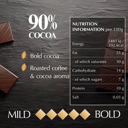 Lindt Excellence Intense Dark 90% Cocoa Chocolate Bar thumbnail 7
