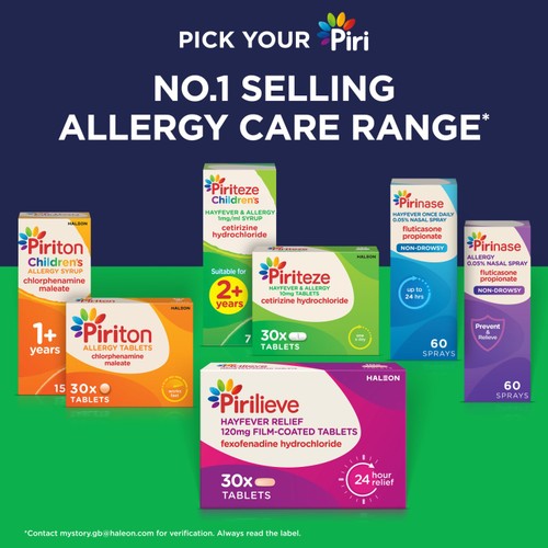 Piriteze Hayfever & Allergy Antihistamine Tablets thumbnail 5