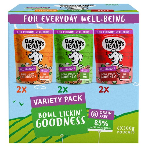 Barking Heads Adult Dog Food Wet Pouches Variety Pack