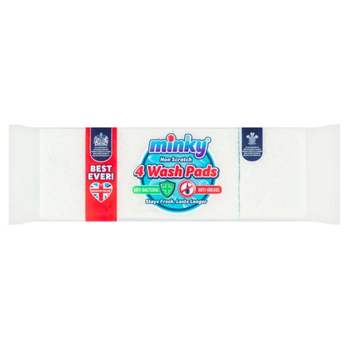Minky Non Scratch Antibacterial Wash Pads