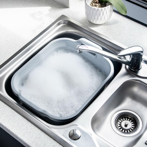 Addis 100% Recycled Washing Up Bowl, Light Grey 9.5L thumbnail 2