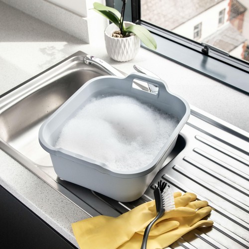 Addis 100% Recycled Washing Up Bowl, Light Grey 9.5L thumbnail 3