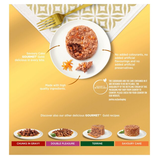 Gourmet Gold Savoury Cake Meat & Veg Variety Wet Cat Food  thumbnail 6