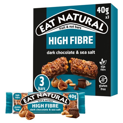 Eat Natural Fibre Packed Dark Chocolate & Sea Salt Bars
