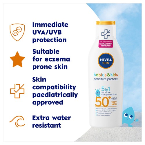 NIVEA SUN Kids Sensitive Protect SPF 50+ Sun Lotion thumbnail 10