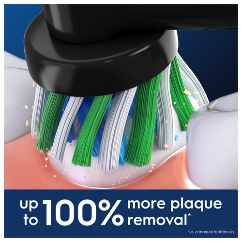Oral B Cross Action Toothbrush Heads Refills Black thumbnail 3