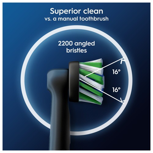 Oral B Cross Action Toothbrush Heads Refills Black thumbnail 4