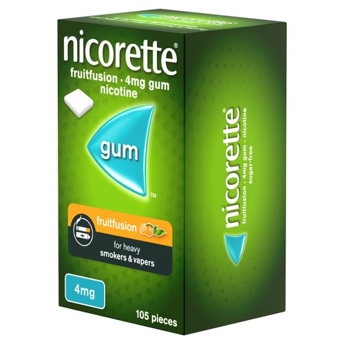 Nicorette Fruit Fusion Chewing Gum, 4 mg, 105 count (Stop Smoking Aid) thumbnail 6
