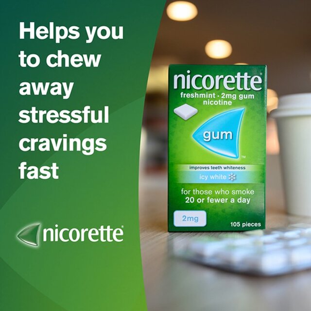 Nicorette Fruit Fusion Chewing Gum, 4 mg, 105 count (Stop Smoking Aid) thumbnail 8