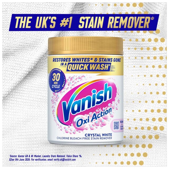 Vanish Oxi Action Fabric Stain Remover Powder Whites thumbnail 5