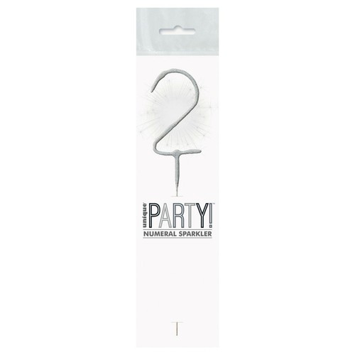 Silver Sparkler Candle Number 2 thumbnail 2