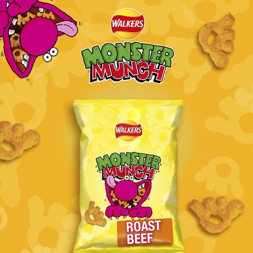 Walkers Monster Munch Roast Beef Multipack Snacks Crisps 6x20g thumbnail 6