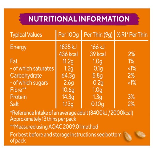 Ryvita Thins Multi-Seed Flatbread Crackers thumbnail 3
