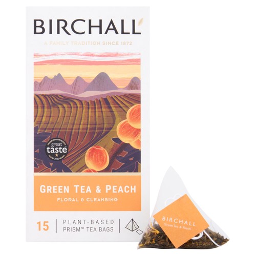 Birchall Green Tea & Peach Tea Bags thumbnail 2
