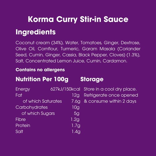 Bay's Kitchen  Korma Low Fodmap Stir-in Sauce thumbnail 3