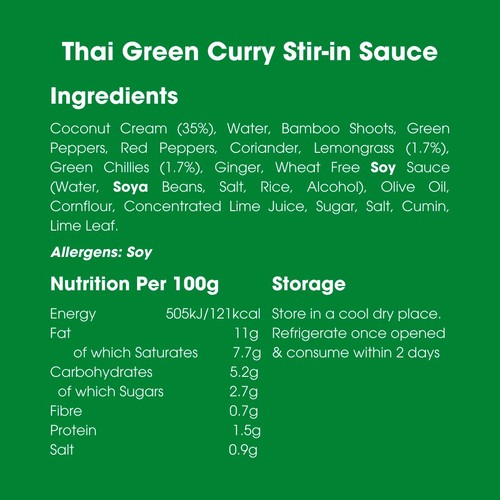 Bay's Kitchen Thai Green Curry Low Fodmap Stir-in Sauce thumbnail 2