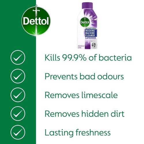 Dettol Antibacterial Washing Machine Cleaner Lavender thumbnail 2
