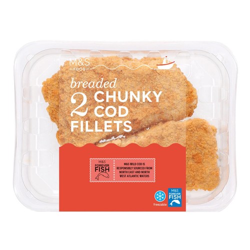 M&S 2 Breaded Chunky Cod Fillets