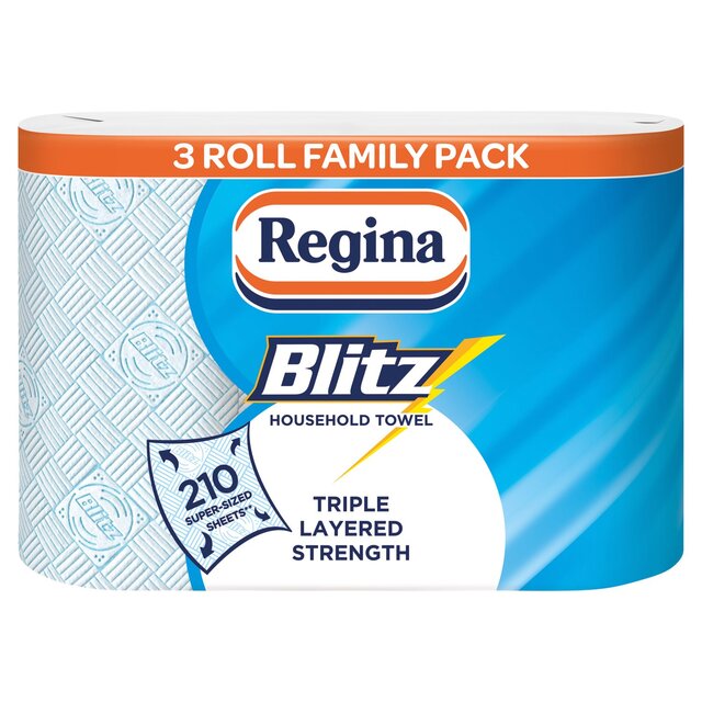 Regina Blitz Kitchen Roll 210 Supersized Sheets 3 Roll