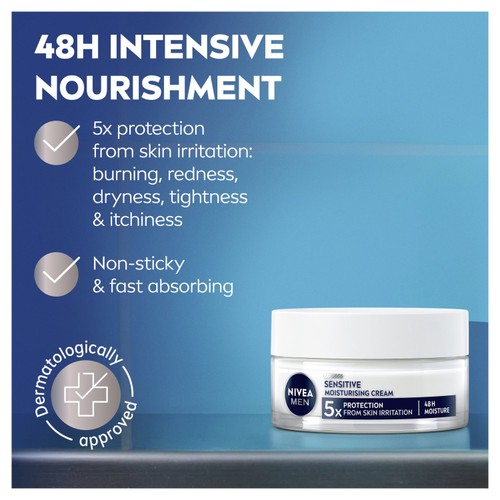 NIVEA MEN Sensitive Intensive Moisturiser Face Cream Gel thumbnail 5