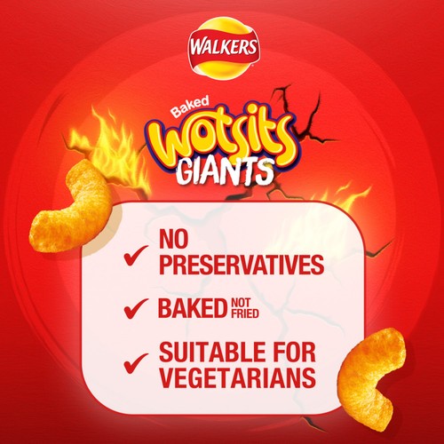 Walkers Wotsits Giants Sweet & Spicy Snacks Crisps 130g thumbnail 3