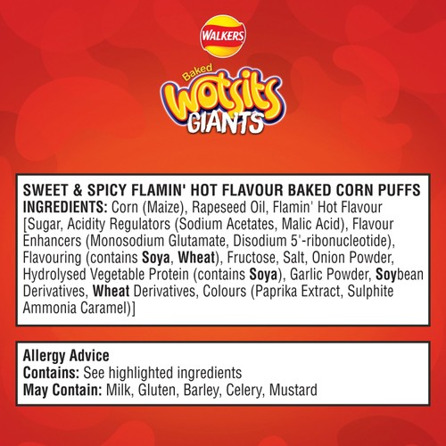 Walkers Wotsits Giants Sweet & Spicy Snacks Crisps 130g thumbnail 4