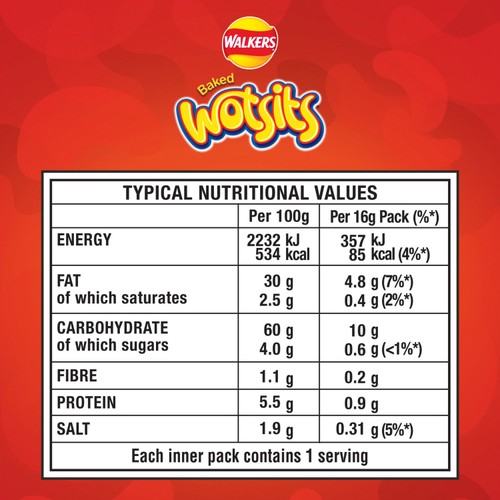 Walkers Wotsits Sweet & Spicy Multipack Snacks 6x16g thumbnail 7