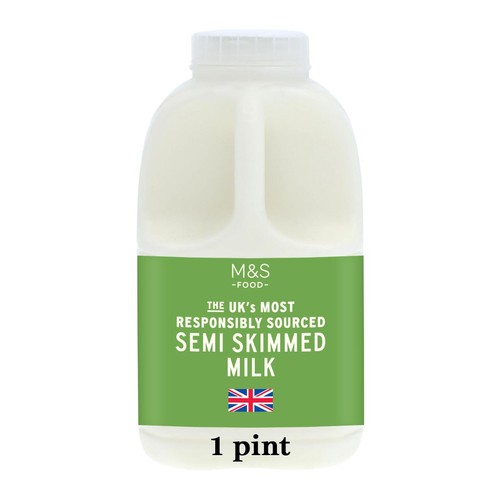M&S Select Farms British Semi Skimmed Milk 1 Pint