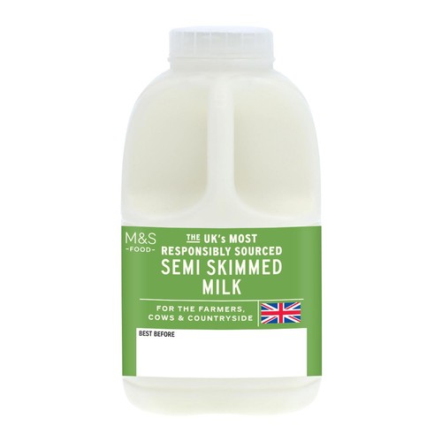 M&S Select Farms British Semi Skimmed Milk 1 Pint thumbnail 2