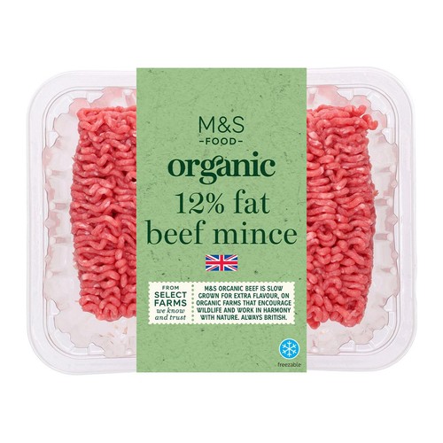 M&S Select Farms Organic British Beef Mince 12% Fat