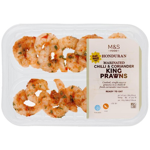 M&S Chilli & Coriander Marinated King Prawns