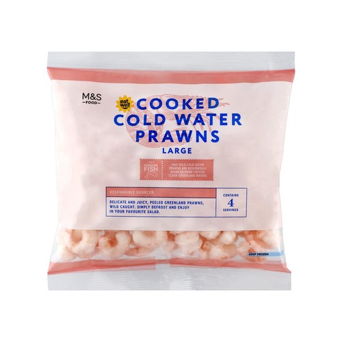 M&S Large Cooked Greenland Prawns Frozen