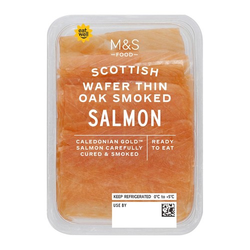 M&S Caledonian Gold Wafer Thin Oak Smoked Salmon thumbnail 2