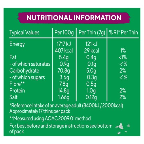 Ryvita Thins Rosemary & Sea Salt Flatbread Crackers thumbnail 3