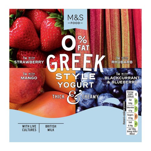 M&S 4 Flavour Greek Style Yogurts thumbnail 2