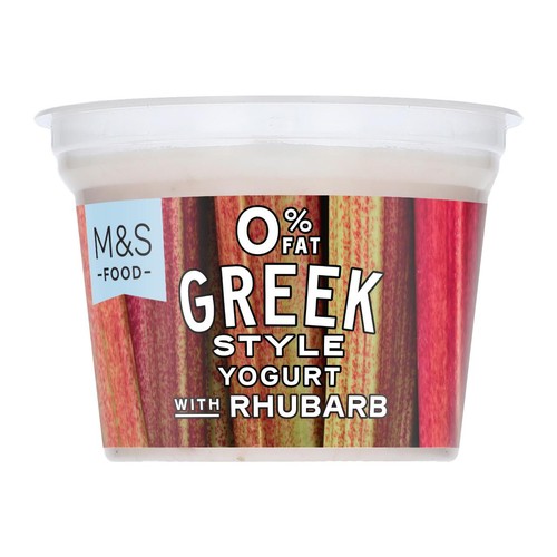 M&S 0% Fat Greek Style Yogurt with Rhubarb