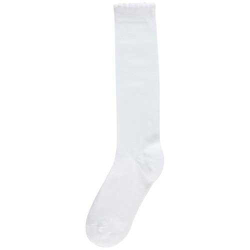 M&S Girls Knee High Socks, Size 4-7, White thumbnail 2