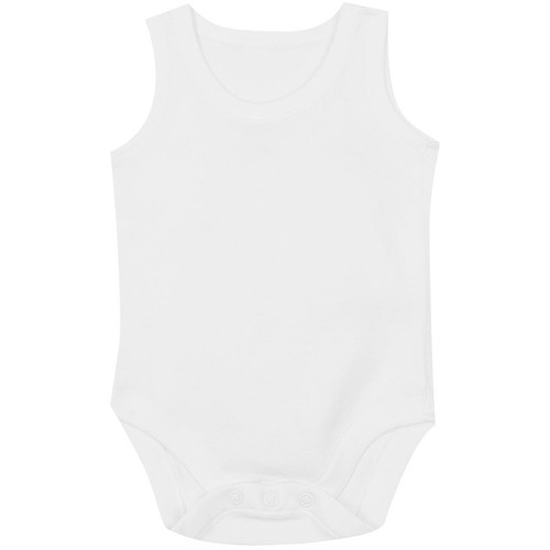 M&S Baby Cotton Sleeveless Bodysuits, White, 9-12 Months thumbnail 3