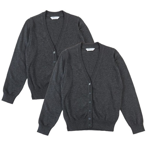 M&S Girls Pure Cotton Cardigan, 11-12 Years, Grey thumbnail 2