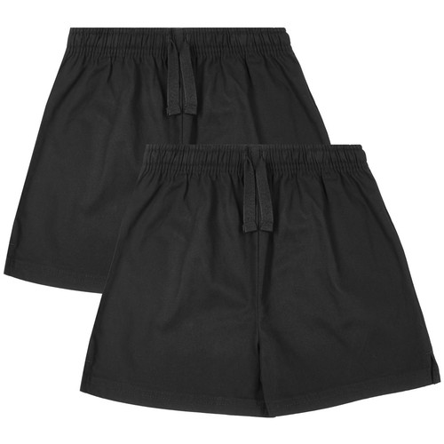 M&S Unisex Pure Cotton Shorts, 7-8 Years, Black