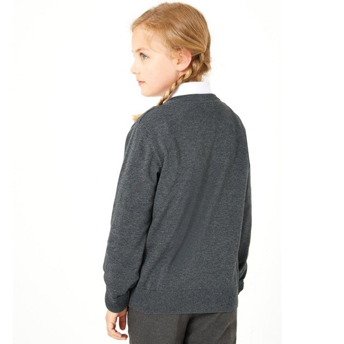 M&S Unisex Pure Cotton Jumper, 10-11 Years, Grey thumbnail 5