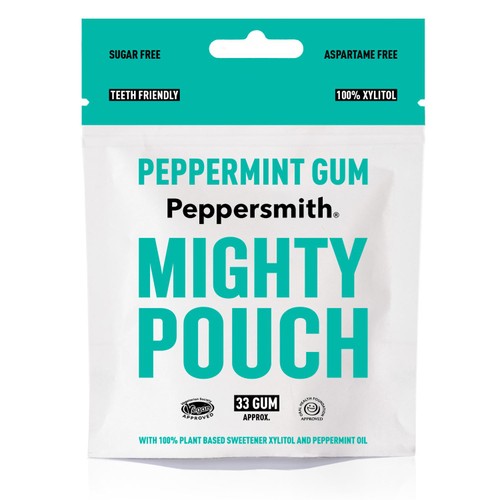 Peppersmith 100% Xylitol Mighty Pouch Peppermint Gum