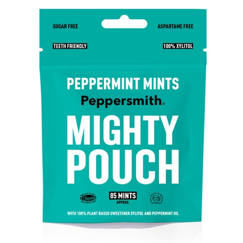 Peppersmith 100% Xylitol Mighty Pouch Peppermint Mints