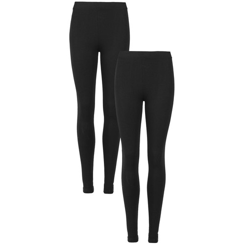 M&S Womens 2pk High Waisted Leggings, Size 18, Black/Black