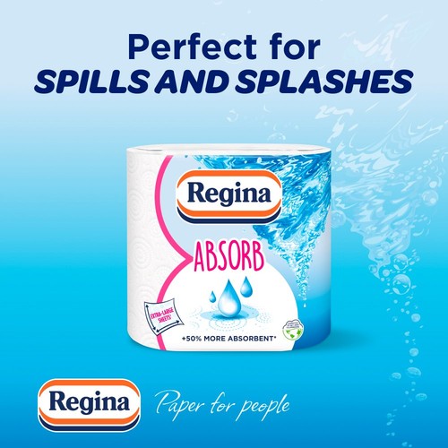Regina Absorb Kitchen Roll 150 Supersized Sheets 2 Roll thumbnail 3