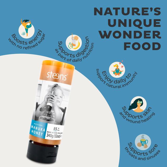 Steens MGO 100 Raw Multi Manuka Honey Squeezy thumbnail 8