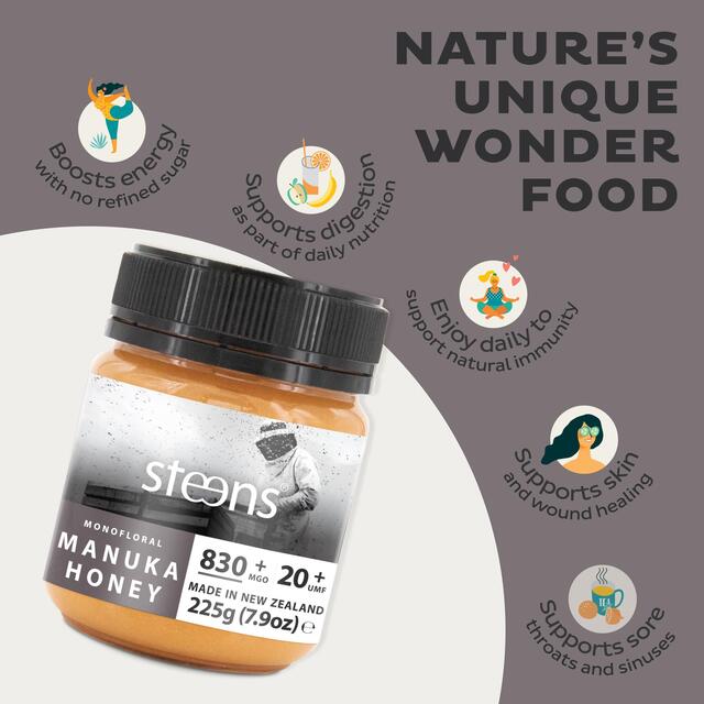 Steens MGO 830 UMF20 Manuka Honey thumbnail 4