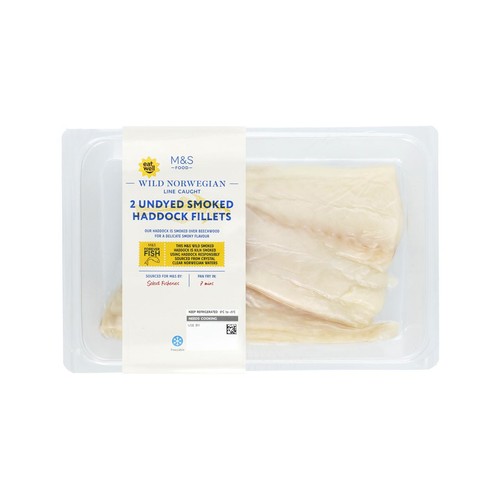 M&S Norwegian 2 Undyed Smoked Haddock Fillets
